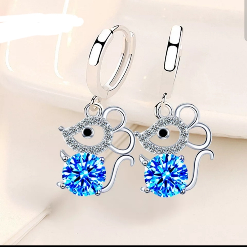 ❤️❤️❤️NEW 🐭 MOUSE SHAPED 925 STERLING  SILVER EARRINGS
